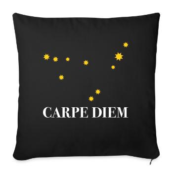 Carpe Diem nutze den Tag Sternbild Steinbock Deneb - Sofakissenbezug 45 x 45 cm - Schwarz - Vorne