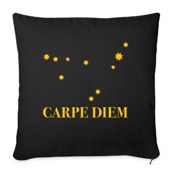 Carpe Diem nutze den Tag Sternbild Steinbock Deneb - Sofakissenbezug 45 x 45 cm - Schwarz - Vorne