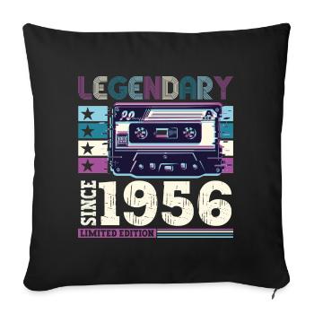 Légende 1956 66e anniversaire Cadeau Hommes - Housse de coussin décorative 45 x 45 cm - noir - Devant