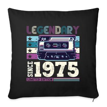 Legendary 1975 47th Birthday Gift Men - Fun - Sofa pillowcase 17,3'' x 17,3'' (45 x 45 cm) - black - Front