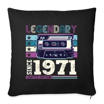Legendary 1971 51st Birthday Gift Men - Fun - Sofa pillowcase 17,3'' x 17,3'' (45 x 45 cm) - black - Front
