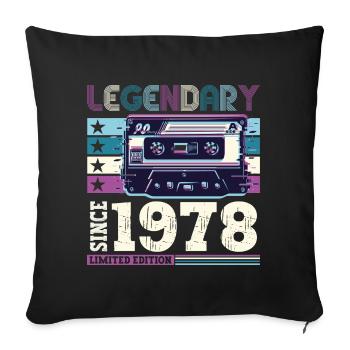 Legendary 1978 44th Birthday Gift Men - Fun - Sofa pillowcase 17,3'' x 17,3'' (45 x 45 cm) - black - Front