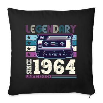 Legendary 1964 58th Birthday Gift Men - Fun - Sofa pillowcase 17,3'' x 17,3'' (45 x 45 cm) - black - Front