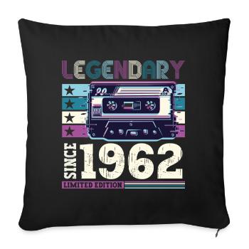 Legendary 1962 60th Birthday Gift Men - Fun - Sofa pillowcase 17,3'' x 17,3'' (45 x 45 cm) - black - Front