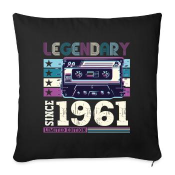 Legendary 1961 61st Birthday Gift Men - Fun - Sofa pillowcase 17,3'' x 17,3'' (45 x 45 cm) - black - Front