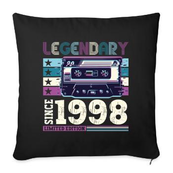 Légendaire 1998 24th Birthday Gift Hommes - Fun - Housse de coussin décorative 45 x 45 cm - noir - Devant