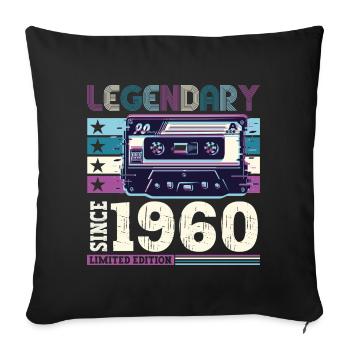 Légendaire 1960 62nd Birthday Gift Hommes - Fun - Housse de coussin décorative 45 x 45 cm - noir - Devant