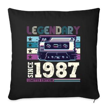 Legendary 1987 35th Birthday Gift Men - Fun - Sofa pillowcase 17,3'' x 17,3'' (45 x 45 cm) - black - Front