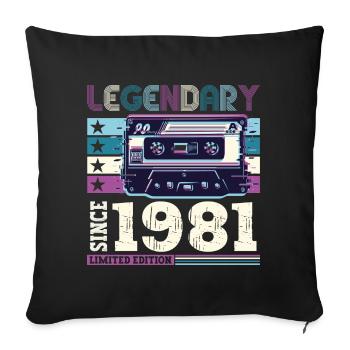 Legendary 1981 41st Birthday Gift Men - Fun - Sofa pillowcase 17,3'' x 17,3'' (45 x 45 cm) - black - Front