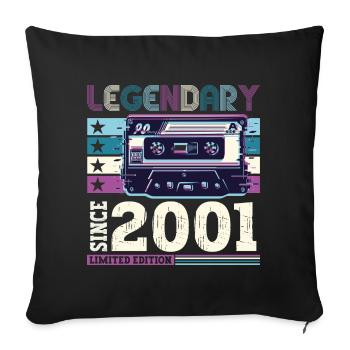 Legendary 2001 21st Birthday Gift Men - Fun - Sofa pillowcase 17,3'' x 17,3'' (45 x 45 cm) - black - Front