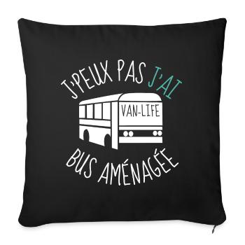 j peux pas j ai bus aménagée - Housse de coussin décorative 45 x 45 cm - noir - Devant