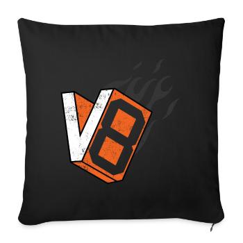 V8 cylinder engine design for muscle car fans - Sofa pillowcase 17,3'' x 17,3'' (45 x 45 cm) - black - Front