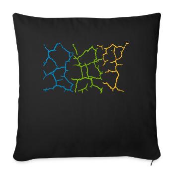 Floor Cracks Pattern Colorful - Sofa pillowcase 17,3'' x 17,3'' (45 x 45 cm) - black - Front