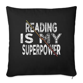 funny sayings book fan book connoisseur - Sofa pillowcase 17,3'' x 17,3'' (45 x 45 cm) - black - Front
