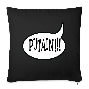 Putain !!! - Housse de coussin décorative 45 x 45 cm - noir - Devant
