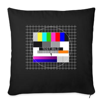 Tester l’image Écran de télévision Affichage nostalgique - Housse de coussin décorative 45 x 45 cm - noir - Devant