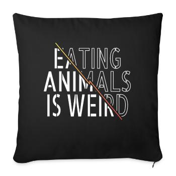 soins aux fruits mignon déclaration végétarienne abus végétalien - Housse de coussin décorative 45 x 45 cm - noir - Devant