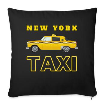 new york city taxi jaune - Housse de coussin décorative 45 x 45 cm - noir - Devant