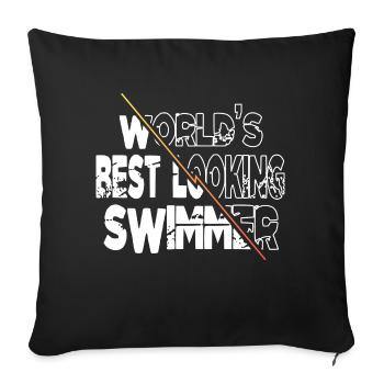 t-shirts de piscine intérieure de triathlon - Housse de coussin décorative 45 x 45 cm - noir - Devant