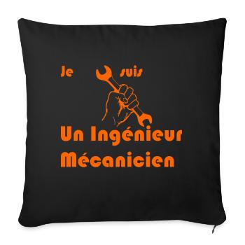 JE suis un ingenieur mécanicien - Housse de coussin décorative 45 x 45 cm - noir - Devant