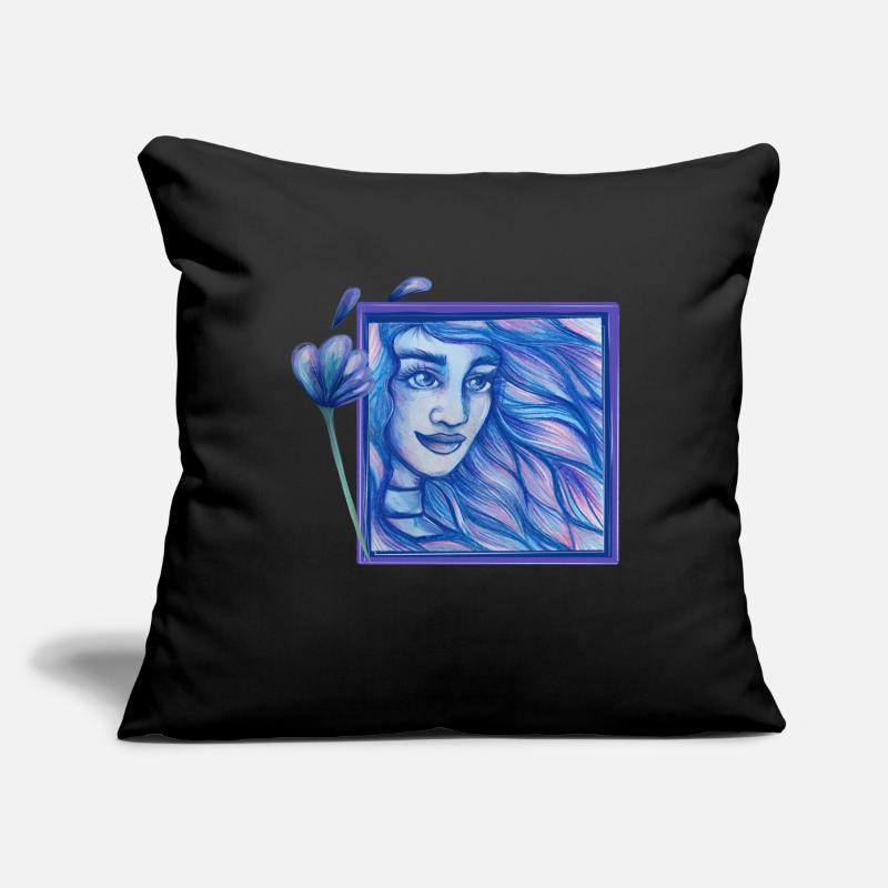 Déesse du vent Bleu Housse de coussin décorative 45 x 45 cm