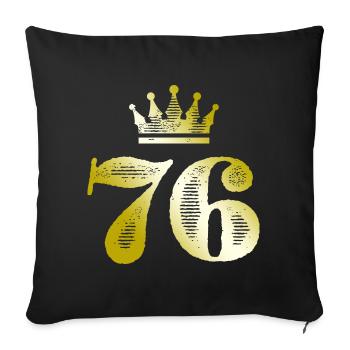 76 Number Crown Gold - Sofa pillowcase 17,3'' x 17,3'' (45 x 45 cm) - black - Front