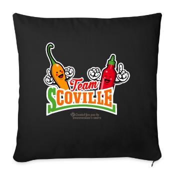 Chili Fan Design Chili Pepper Sauce Team Scoville - Sofa pillowcase 17,3'' x 17,3'' (45 x 45 cm) - black - Front