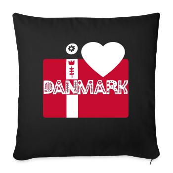 Dänemark - Sofakissenbezug 45 x 45 cm - Schwarz - Vorne