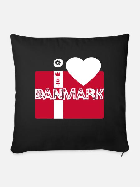 Dänemark - Sofakissenbezug 45 x 45 cm - Schwarz