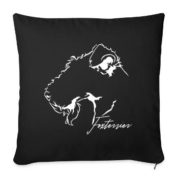 FOXTERRIER Profil Chiens Wilsigns - Housse de coussin décorative 45 x 45 cm - noir - Devant