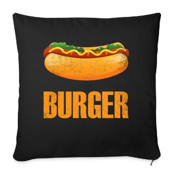 Lusitge Sayings Cool Design Hot Dog - Sofa pillowcase 17,3'' x 17,3'' (45 x 45 cm) - black - Front