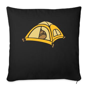 Design Cool Tente Camping - Housse de coussin décorative 45 x 45 cm - noir - Devant