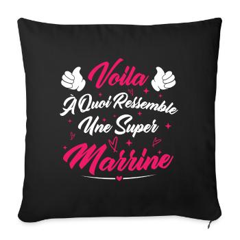 Voilà à quoi ressemble une super marraine - Housse de coussin décorative 45 x 45 cm - noir - Devant