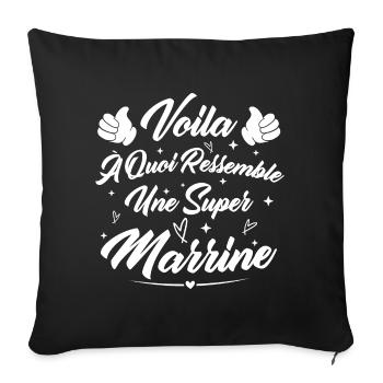 Voilà à quoi ressemble une super marraine - Housse de coussin décorative 45 x 45 cm - noir - Devant