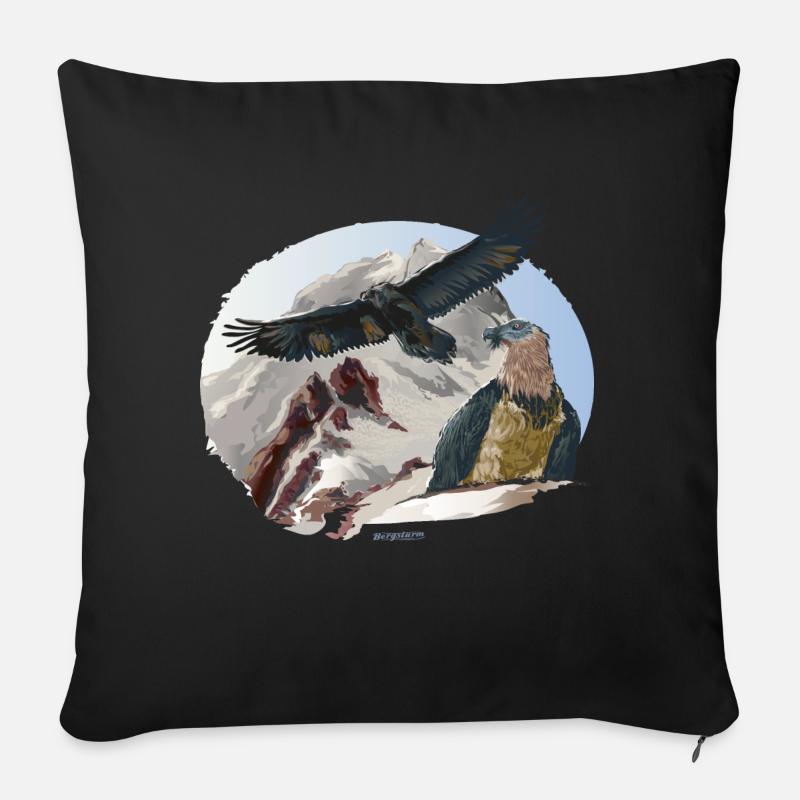 Parc national des vautours nus Berchtesgaden - Housse de coussin décorative 45 x 45 cm - noir