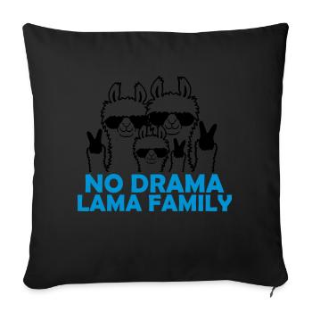Parents No Drama Llama - Sofa pillowcase 17,3'' x 17,3'' (45 x 45 cm) - black - Front