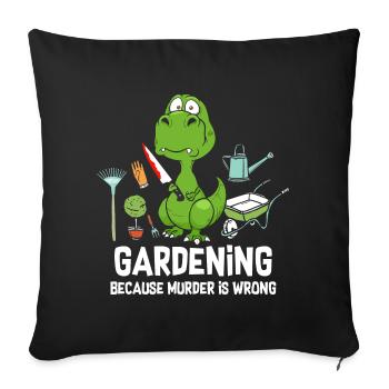 Jardiner parce que le meurtre est mal Dino Knife - Housse de coussin décorative 45 x 45 cm - noir - Devant