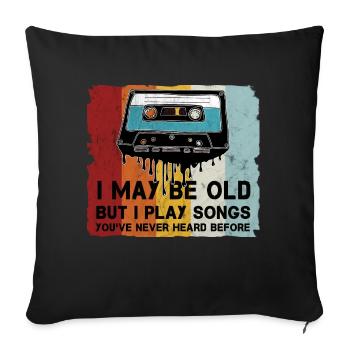 Retro Cassette Cool Saying - Sofa pillowcase 17,3'' x 17,3'' (45 x 45 cm) - black - Front