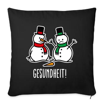 Gesundheit! lustige Schneemann Cartoon Weihnachten - Sofakissenbezug 45 x 45 cm - Schwarz - Vorne