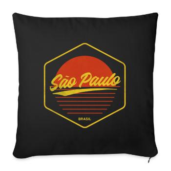 São Paulo Retro Sonnenuntergang - Sofakissenbezug 45 x 45 cm - Schwarz - Vorne