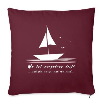 Voilier dérive - Housse de coussin décorative 45 x 45 cm - bordeaux - Devant