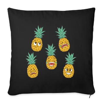 Pineapple - Sofa pillowcase 17,3'' x 17,3'' (45 x 45 cm) - black - Front