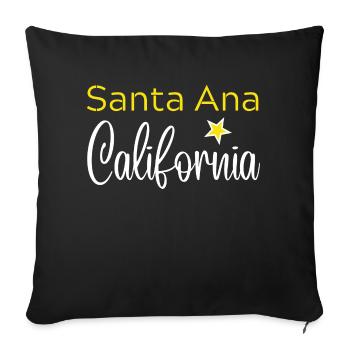Santa Ana California - Housse de coussin décorative 45 x 45 cm - noir - Devant