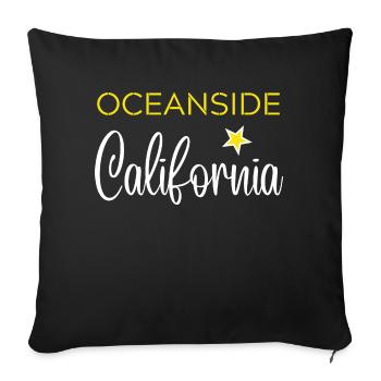 Oceanside California - Housse de coussin décorative 45 x 45 cm - noir - Devant