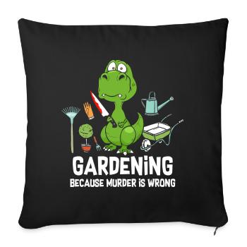 Jardiner parce que le meurtre est mal Dino Knife - Housse de coussin décorative 45 x 45 cm - noir - Devant