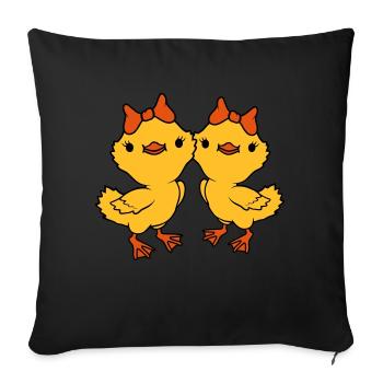 2 Chicks Team Friends - Sofa pillowcase 17,3'' x 17,3'' (45 x 45 cm) - black - Front