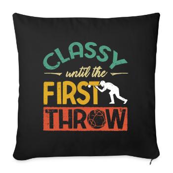 Joueur de pétanque Boules Bocce Citation amusante - Housse de coussin décorative 45 x 45 cm - noir - Devant