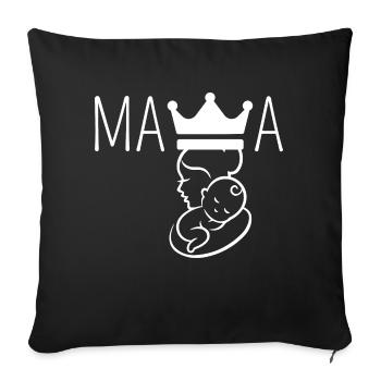 mama couronne - Sofa pillowcase 17,3'' x 17,3'' (45 x 45 cm) - black - Front