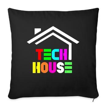 tech house - Sofa pillowcase 17,3'' x 17,3'' (45 x 45 cm) - black - Front