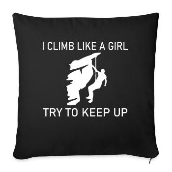 climbing - Sofa pillowcase 17,3'' x 17,3'' (45 x 45 cm) - black - Front